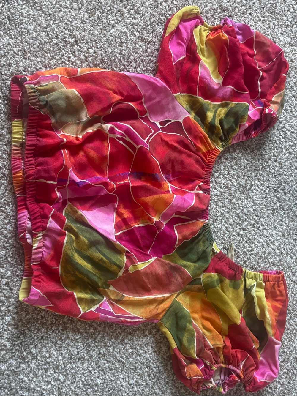 Farm Rio Bright Multi-Color Off-Shoulder Crop - Picture 3 of 7